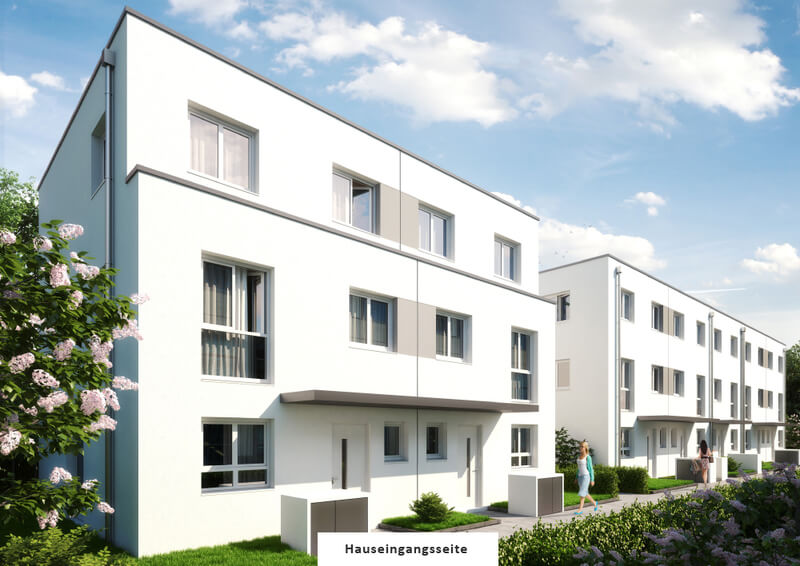 3D-Darstellung Neubau Mehrfamilienhaus - Bauplanung